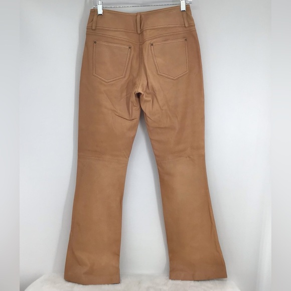Cache Women’s Lamb Leather Boot-Cut Pants Casual Western Cowgirl Camel Size 2 - Picture 8 of 8